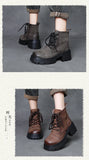 Suede Cow Leather Moccasins Rubber Soled Lofers Women Ankle Boots Chunky Sneaker Shoes MartLion