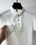 Tall Men's Golf Shirt Lop-up Hollow Short-sleeved Shirt MartLion   