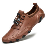 Designer Men's Loafers Soft Moccasins Spring Autumn Genuine Leather Shoes Warm Flats Driving MartLion 8858-1 Brown 38 