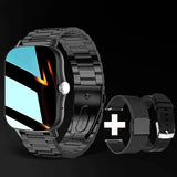 Straps Smart Watch Women Men's Smartwatch Square Dial Call BT Music Smartclock For Android IOS Fitness Tracker Trosmart Brand MartLion black add 2 straps  