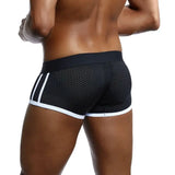 Classic Men's Underwear Sporty Breathable Mesh Boxer Briefs Transparent Underpants Gay Sissy Shorts MartLion   