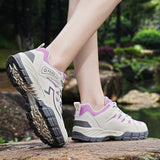 Women Outdoor Casual Shoes Summer Breathable Mesh Hiking Sneakers Female Light Trekking Footwear Flat Climbing Work Mart Lion   