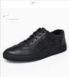 Men's Casual White Shoes Genuine Leather Lightweight Breathable Flats Luxury Outdoor Walking Sneakers Running Mart Lion   