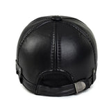 Autumn Winter Hat Men's Leather Hats Earmuffs Thermal Baseball Caps Middle-Aged Snapback Peaked Cap Gorra MartLion   