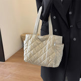 Women Handbag Handbag Large Capacity Down Satchel Bag Padding Shoulder Bag Shopping Bag MartLion   