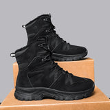 Men's Tactical Hiking Boots Shock-absorbing and Anti Slip Desert Boots Outdoor Camping Hiking Work Shoes Winter Boots MartLion black 44