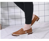 Men's Leather Shoes Flat Heel Low Top Slip-on Breathable Trendy All-match Spring and Autumn Main Push MartLion   