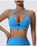 High Support Sports Bra Cross Straps Back High Support Impact Yoga Underwear Running Fitness Gym Padded Bralette MartLion   