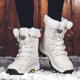 Winter Women Snow Boots Female Outdoor Boots Concise Boots Waterproof Plush Ladies Cotton-padded Shoes MartLion   