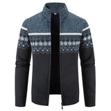 Men's Winter Sweater Knitted Cardigan Thick Coat Zip-Up Jacket Warm Sweaters Thick Cardigan Sweatshirts Clothes MartLion blue gray M 