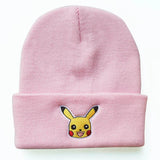 Anime Characters Pokemon Pikachu Go Adjustable Knit Hat Hip Hop Boy Girl Hat Autumn Winter Child Hat Christmas Toy Birthday Gift MartLion fengse  