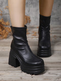 Women  Short Boots Women Leather Boot S Casual thick  women shoes Zapatos MartLion   