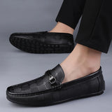 White Loafers Men's Shoes Genuine Leather Casual Shoes Luxury Formal Comfy Moccasins Slip MartLion   