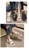 Women Platform Slippers Spring Summer Casual High Heel Shoes Ladies with Metal Designer Sandals Mart Lion   