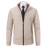 Vintage Knitted Cardigan Jackets Men's Winter Casual Long Sleeve Turn-down Collar Sweater Coats Autumn Outerwear MartLion Beige M     47 to 56kg 