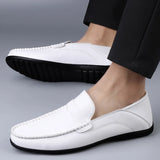 Men Loafers Slip On Leather Men Casual Shoes  Footwear Flats Moccasins MartLion   