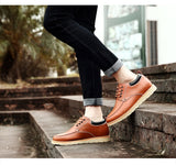 Classic Work Shoes Luxury Men's Casual Leather Shoes Driving Slip Platform Mart Lion   