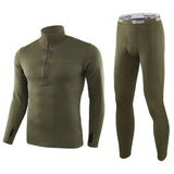 Thermal Underwear Sets Men's Winter Long sleeve Thermo Underwear Long Winter Clothes motion Thick Thermal Clothing MartLion army green S 