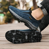 Outdoor Shoes Men's Sneakers Autumn Slip On Casual Breathable Suede Leather Shoe Anti-skid Walking Footwear MartLion   