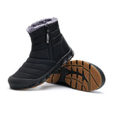 winter snow boots men ankle hombre warm plush outdoor men's sneakers long fur casual shoes non-slip long MartLion Black 39 