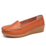 Summer Soft Single Lazy Shoes Women's Round Toe Flats Ladies Casual Loafers Mart Lion orange 35 