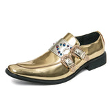 Men's Formal Shoes Luxury Brand Point Toe Chelsea Couples Glitter Leather Party Zapatos De Vestir MartLion golden 5531 35 CHINA