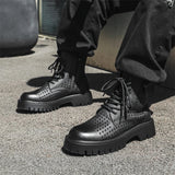 Men's English Style Thick Sole Design Men Boots  Layer Leather Casual Boots