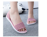 Women Beach Sandals Summer Candy Color Shoes Peep Toe Stappy Valentine Rainbow Clogs Jelly Flats Mart Lion   