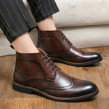 Formal Brogue Men's Boots British Style Oxfords Footwear Ankle Dress Masculina Mart Lion   