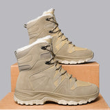 Men's Tactical Hiking Boots Shock-absorbing and Anti Slip Desert Boots Outdoor Camping Hiking Work Shoes Winter Boots MartLion Khaki 43