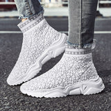 Sock Sneakers Men's Breathable Running Sports Shoes Unisex Light Soft Thick Sole Hole Couple Athletic Sneakers Women Mart Lion   