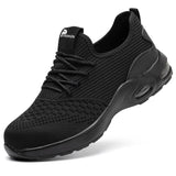 Safety Shoes Men's Air Cushion Work Breathable Work Security Anti-smash Anti-stab Work Sneakers MartLion 708-1-black 45 