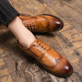 Brogue Men's Dress Shoes Elegant Microfiber Leather Formal Oxfords Mart Lion   