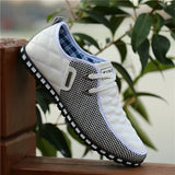 Men's Leather Shoes Autumn Casual Breathable Light Weight White Sneakers Driving Pointed Mart Lion   