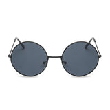 Retro Round Pink Sunglasses Woman Designer Men's Alloy Mirror De Sol Black MartLion   