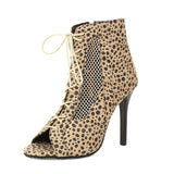 High Heels Dance Sandals Women Summer Very Light Shoes Black PU Gladiator Open Toe Zipper Ballroom Mart Lion Leopard 34 