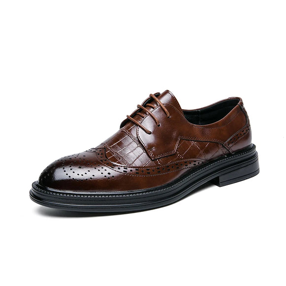  Gentleman Formal Leather Shoes Men's Dress Classic Formal Office Oxford Derby MartLion - Mart Lion
