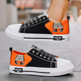 Orange Heart-shaped Lovers High Top Sneakers Women Cardioid Embroidered Canvas Shoes Couple Espadrilles Casual Flats MartLion   