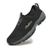 Summer Mesh Shoes Men's Sneakers Lightweight Breathable Walking Footwear Slip-On Casual Mart Lion Black 02 7 