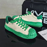 Green Casual Sneakers Men's Spring Vulcanized Shoes Street Hip Hop Canvas Platform Footwear MartLion   