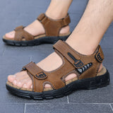 Men's Genuine Leather Sandals Brand Classic Sandal Summer Outdoor Casual Lightweight Sneakers Mart Lion Auburn 38 