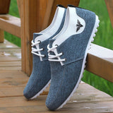 Men's Casual Shoes Canvas Flats Zapatos de hombre Driving Mart Lion Blue 39 