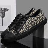 Spring Shoes men's Casual Genuine Leather Canvas Loafers Street Trend Print Flat Skateboard Mart Lion   