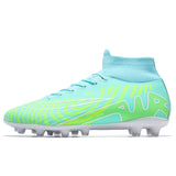 Men's Soccer Cleats Outdoor Shoes Wear Resistant Football Non Slip Training AG TF MartLion CYAN 40 CHINA