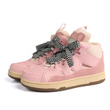 Men's Casual Shoes Round Toe Lightweight Platform Outdoor Trendy All-match Breathable High Top Spring Autumn Main MartLion pink 36 