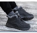 Anti-slip Leather Casual Shoes Warm Padded Ankle Boots Unisex Sports Footwear Waterproof Men's Cotton MartLion   