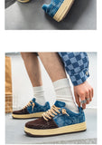 Men's Canvas Shoes Vintage Denim Vulcanized Sneakers Espadrilles Platform Casual Sneakers Mart Lion   