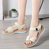 Summer Leather Open Toe Women Sandals Trendy Buckle Flat Sole Woman Shoes Outdoor Casual Ladies Beach MartLion   