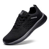 Men's Sneakers Mesh Casual Shoes Lac-up Lightweight Vulcanize Walking Running Gym MartLion Black 35 