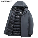 Autumn Winter Men's Casual Thicken Windproof Hooded Jackets Winter Warm Multi-Pocket Detachable Hat Jackets Coat MartLion   